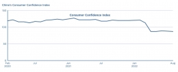 Figure 3: China's Consumer Confidence Index decreasing in recent years,  Source: National Bureau of Statistics of China (2022)