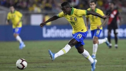 Vinicius Jr, salah satu pesepakbola tercepat di Piala Dunia 2022. Sumber: Kevork Djansezian/AFP/www.en.as.com