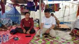 Perwakilan IKA Pascasarjana PAI UIN Sunan Gunung Djati Bandung Mengunjungi tenda pengungsian