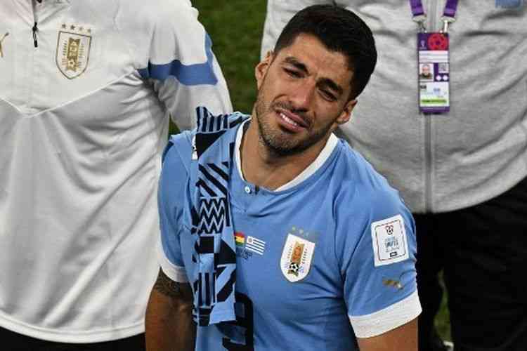 Tangis Luis Suarez usai Uruguay gagal ke 16 besar Piala Dunia 2022: AFP/Philip Fong via Kompas.com