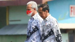Presiden Jokowi didampingi Ganjar Pranowo dalam HGN/HUT PGRI. Foto: IG Ganjar Pranowo