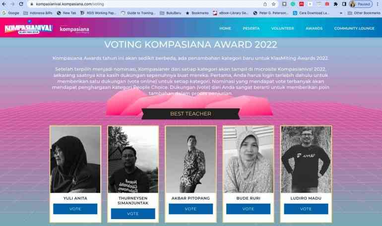 Nominee best teacher,  sumber gambar: Kompasiana. com