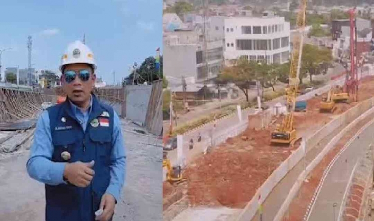 Gubernur Ridwan Kamil meninjau Proyek Underpass Dewi Sarika Depok (Sumber : PR Depok)