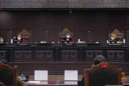 Hakim Mahkamah Konstitusi saat membacakan putusan MK Nomor 87/PUU-XX/2022 pada Rabu (30/11/2022). Foto: Kompas.com