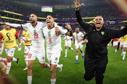Timnas Maroko sebagai salah satu negara bukan unggulan yang melaju hingga 16 besar Piala Dunia 2022 Qatar. (instagram.com/equipedumaroc)