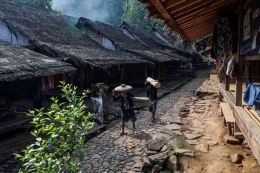 Suasana pemukiman Suku Baduy Luar.(KOMPAS.com/GARRY LOTULUNG)