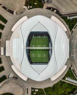 Desain Al Janoub Stadium Tampak Atas. Sumber: stadiumdb.com