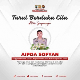 Aipda Sofyan dinyatakan gugur dalam peristiwa bom bunuh diri di Mapolsek Astanaanyar, Bandung, Sumber : liputan6.com