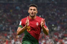 Goncalo Ramos, pencetak tiga gol Portugal ke gawang Swiss (Sumber:  https://twitter.com/FIFAWorldCup)