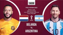 Duel Belanda Vs Argentina, akan menjadi babak yang paling menentukan, Sumber : skor.id