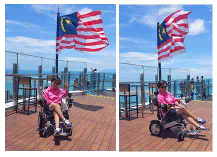 Dokumentasi pribadi. Bendera Malaysia untuk menyambut Hari Ulang tahun Malaysia, 16 September 2022. Aku dengan latar bwlakang bendera Malaysia