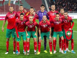 Timnas Maroko yang dihuni banyak pemain diaspora Maroko. Sumber: www.qna.org.qa