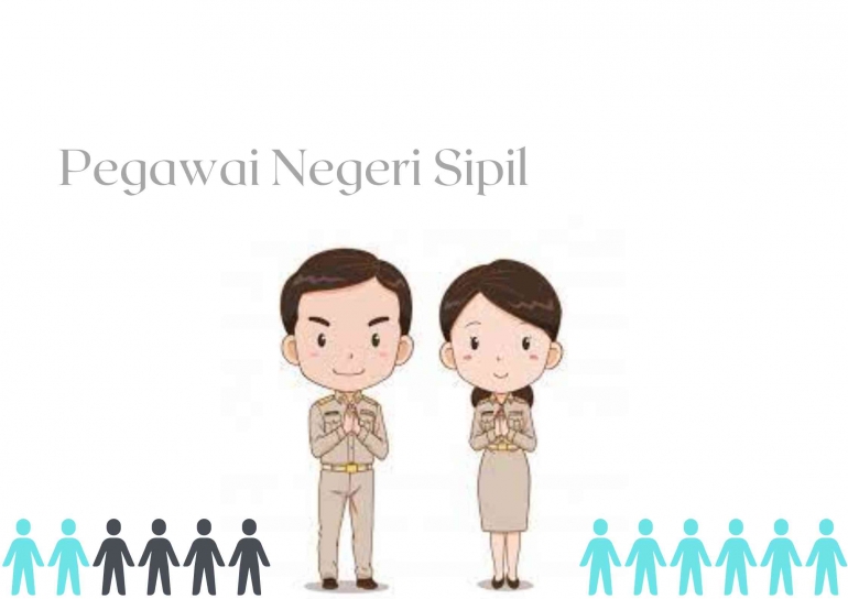 Ilustrasi Pegawai Negeri Sipil. Gambar : Siti Ruhhayani