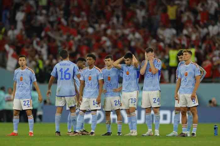 Tim nasional Spanyol tersingkir di babak 16 besar Piala Dunia 2022, kalah adu penalti dari Maroko: ODD ANDERSEN/AFP  via bolasport.com