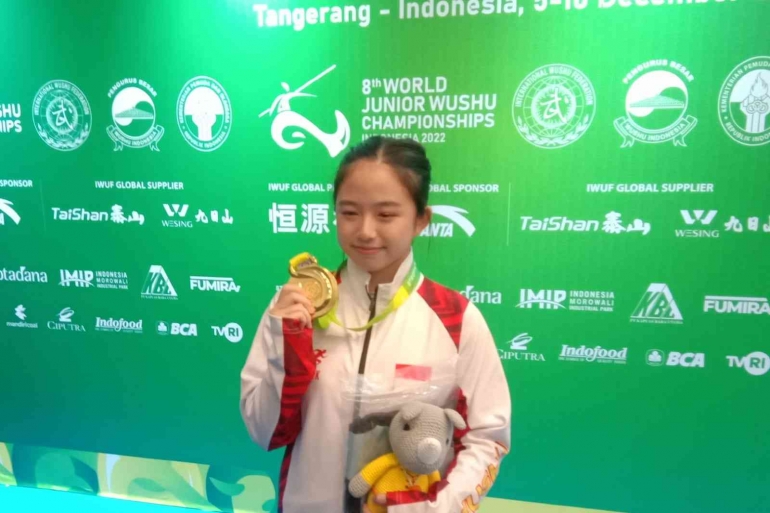 Kylie Suyoto Kwok, penyumbang medali emas ke-6 untuk Indonesia. (Foto: Pengprov WI DKI Jakarta)