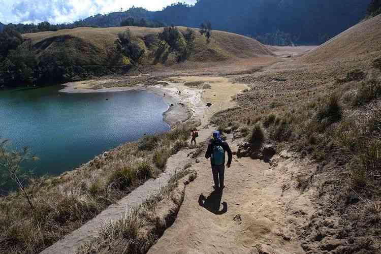 Jejak pendakian Mahameru. Sementara jalur ini ditutup karena Erupsi Semeru 2022. Photo: Kompas.com