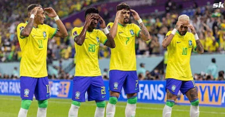Selebrasi tim nasional sepakbola Brasil di Piala Dunia 2022. (sportskeeda.com)