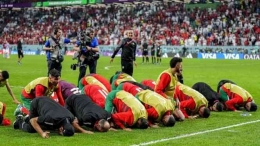 perayaan timnas Maroko ke 8 besar piala dunia (sum.viva.co.id)