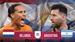ilustrasi gambar: Argentina Vs Belanda pada Piala dunia. Jumat 09/ 12/2022