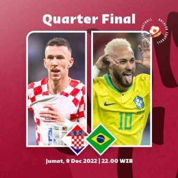 Kroasia VS Brazil mengawali Perempat Final Piala Dunia Qatar 2022 (Detik.com)