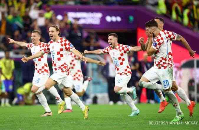 Selebrasi Kroasia setelah memasikan kemenangan ( Koleksi Bola)
