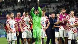 Kroasia merayakan kemenangan (koleksi foto bola)