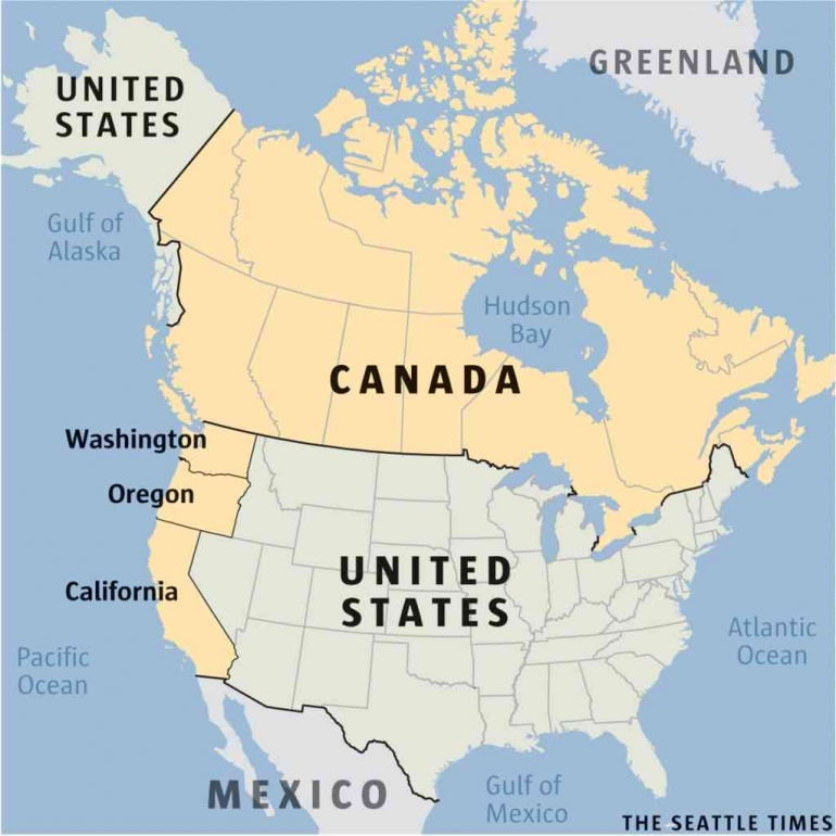 Wilayah Amerika Utara (Sumber Gambar: The Seattle Times) 