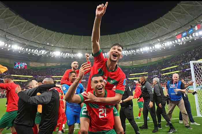 Ilustrasi gambar: Kebahagiaan Maroko pada laga pertandingan pada Piala Dunia 2022