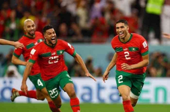 Ilustrasi gambar: ilustrasi pemain Maroko yang sedang gembira dalam laga Piala Dunia 2022