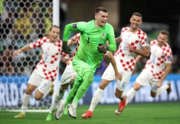 Timnas Kroasia merayakan kemenangan setelah mengalahkan Brasil (Sumber: @FIFAWorldCup)