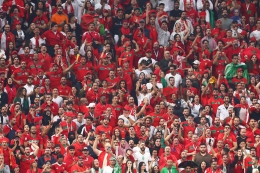 Lautan fans Maroko (Sumber: https://twitter.com/FIFAWorldCup)
