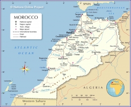 Peta negara Maroko. Sumber: www.nationsonline.org