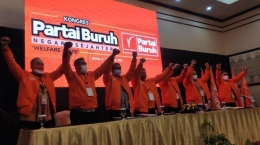 Kongres Partai Buruh yang digelar secara virtual, Selasa (5/10/2021).|Tribunnews.com/Reza Deni