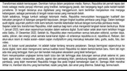 Tangkapan layar surat manajemen Republika/Dok pribadi