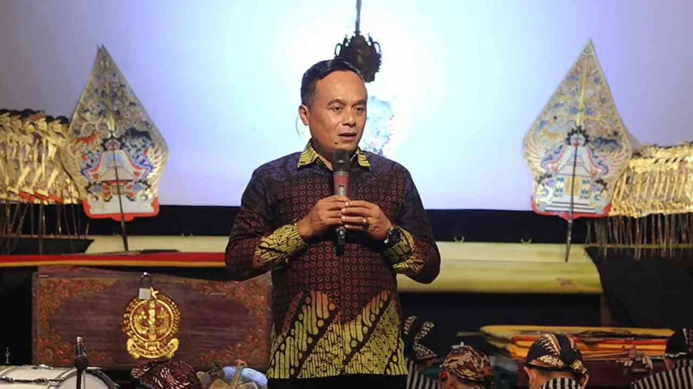 Wakil Ketua DPRD Gunungkidul, Suharno saat sambutan dalam HUT ke 52 IKG