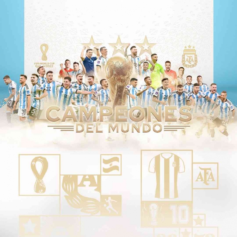 Argentina berhasil menjado juara Piala Dunia Qatar 2022 (sumber foto : akun twitter @ESPNFC)