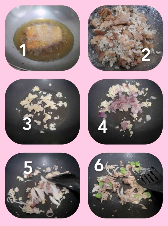Tahapan membuat tumis oncom// dokpri Yuliyanti