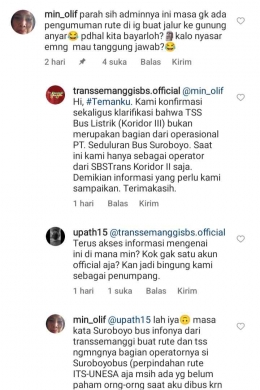 Jawaban dari pihak Trans Semanggi Surabaya terkait pengoperasian bus listrik. - Dok. IG Trans Semanggi