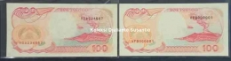 Koleksi uang kertas Rp 100 bernomor istimewa. Sayang hurufnya bukan inisial nama (Dokpri) 
