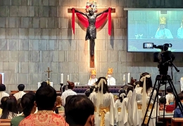 Suasana Misa Malam Natal di Gereja Katolik SPMR Jakarta Selatan Sabtu 24 Desember 2022 (Dokpri)