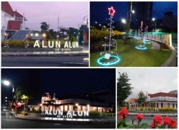 Kawasan Alun-Alun Surabaya tampak lebih cantik dalam suasana ornamen Natal yang menyertainya (dok. pribadi)