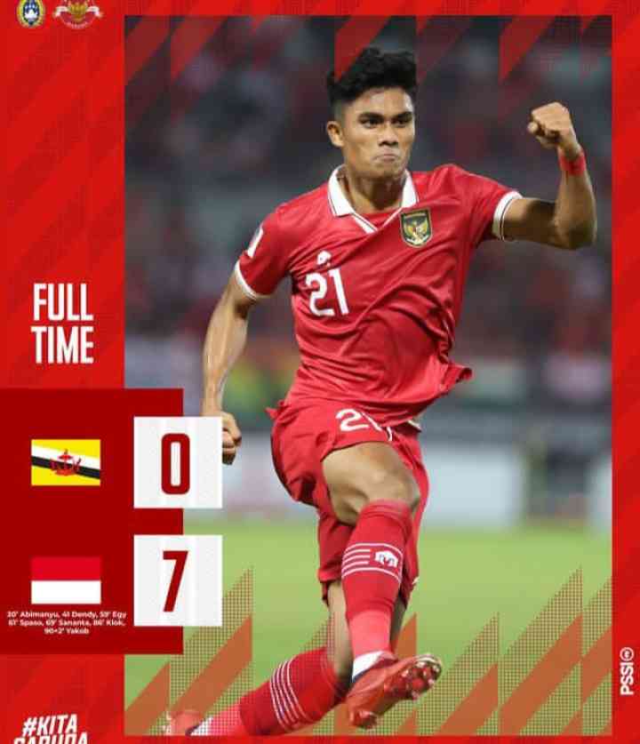 Full time Brunei vs Indonesia/instagram @pssi