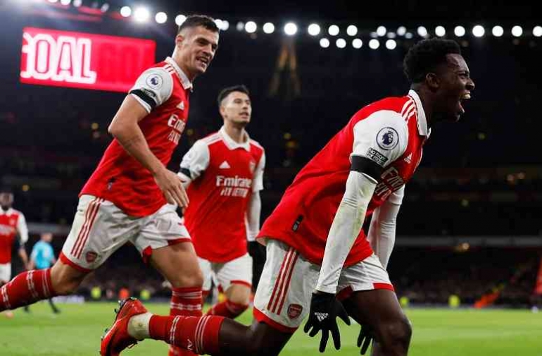 Arsenal berhasil meraih poin penuh usai mengalamahkan West Ham di lanjutan Liga Inggris 2022-2023 (Foto: Reuters)