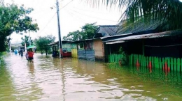 Kawasan Perumahan BTN kodam 3 Kelurahan Katimbang, setiap tahun digenangi banjir (foto tribun-timur)