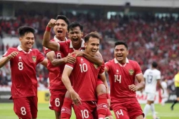 Selebrasi gol pemain Indonesia saat melawan Kamboja. (Foto: Dok. PSSI/via KOMPAS.COM)