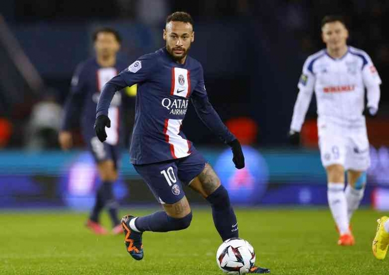 Pertandingan PSG vs Starsbourg di Liga Prancis 2022-2023. Foto: Reuters