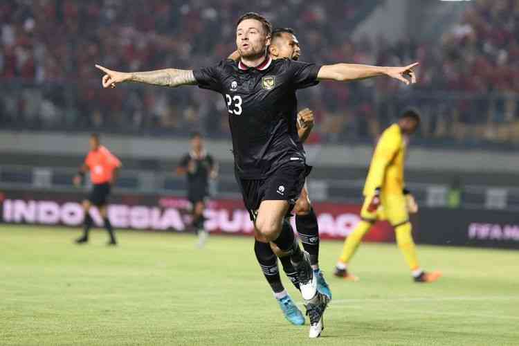 Marc Klok pencetak gol ke gawang Thailand. Foto: dok pssi dipublikasikan kompas.com