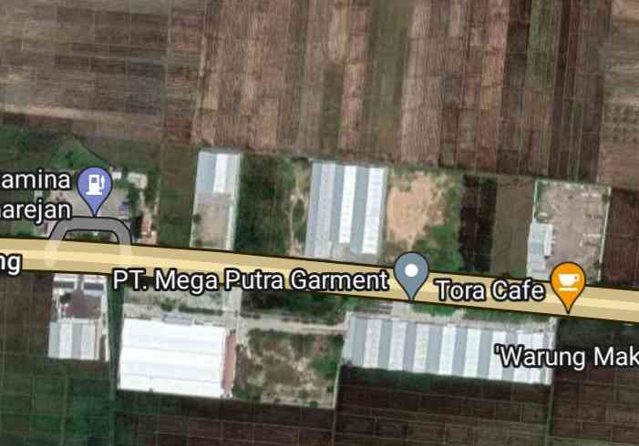 Kawasan pabrik di lahan persawahan Pantura Pemalang (via Google Maps) 