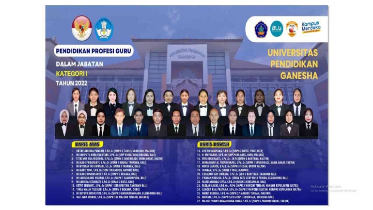 PPG Daljab kat 1 LPTK Universitas Pendidikan Ganesha, Bali. Salah satu pencapain saya di luar resolusi awal tahun 2022 (Dok: Jumran, S. Pd., Gr.)