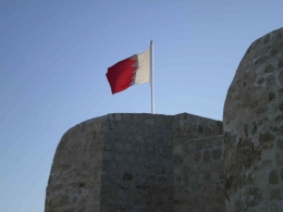 Bendera Bahrain di atas Bahrain Fort: Dokpri